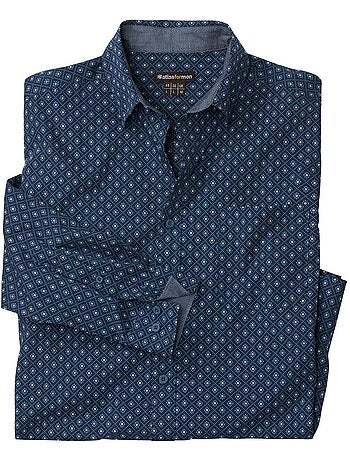 Chemise Popeline Fantaisie à Micro-Motifs - ATLAS FOR MEN