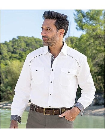 Chemise Popeline Fantaisie à Micro-Motifs - ATLAS FOR MEN
