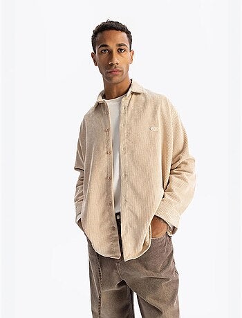 Chemise pour homme, manches longues, boutons, en gabardine giesto