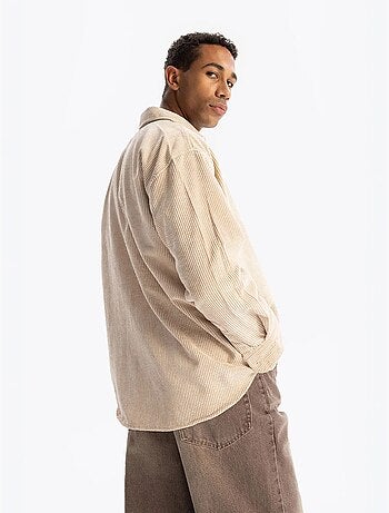 Chemise pour homme, manches longues, boutons, en gabardine giesto
