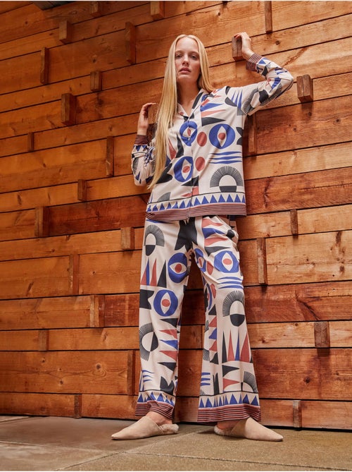 Chemise pyjama motifs géométriques - Kiabi Chemise pyjama motifs géométriques - Kiabi
