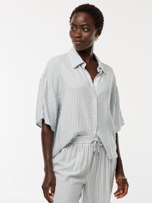 Chemise rayé à maches courtes - Kiabi