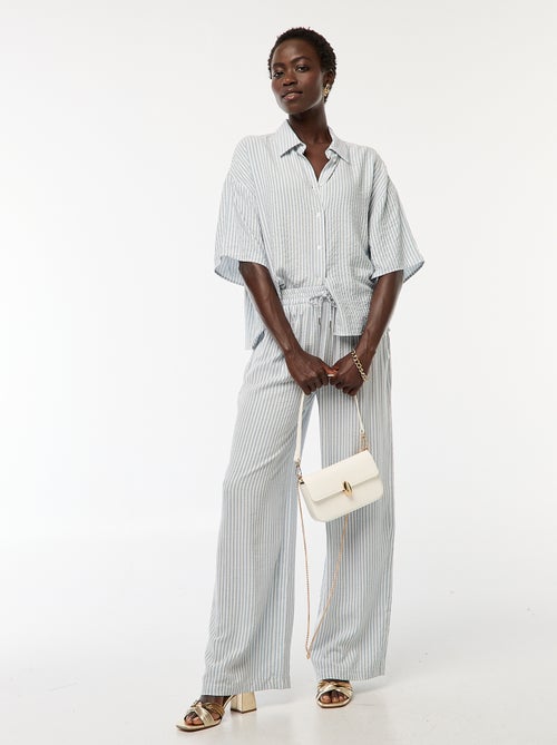 Chemise rayé à maches courtes - Kiabi