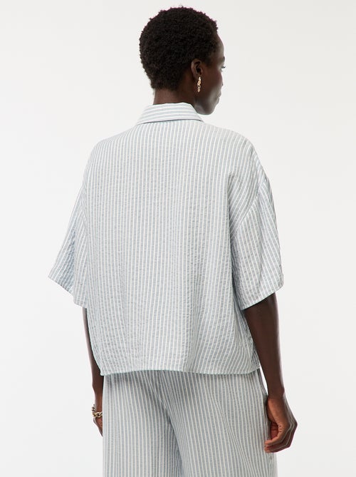 Chemise rayé à maches courtes - Kiabi