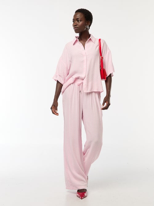 Chemise rayé à maches courtes - Kiabi