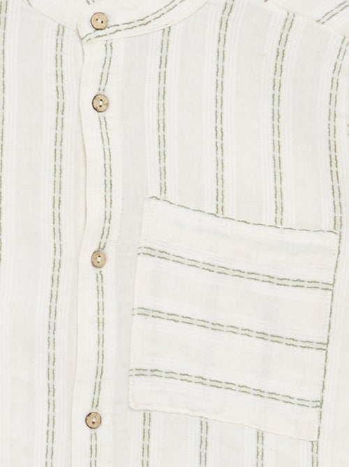 Chemise rayée à manches courtes - Kiabi
