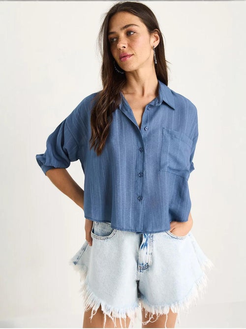 Chemise rayée à manches courtes et poche unique lucci - Kiabi Chemise rayée à manches courtes et poche unique lucci - Kiabi