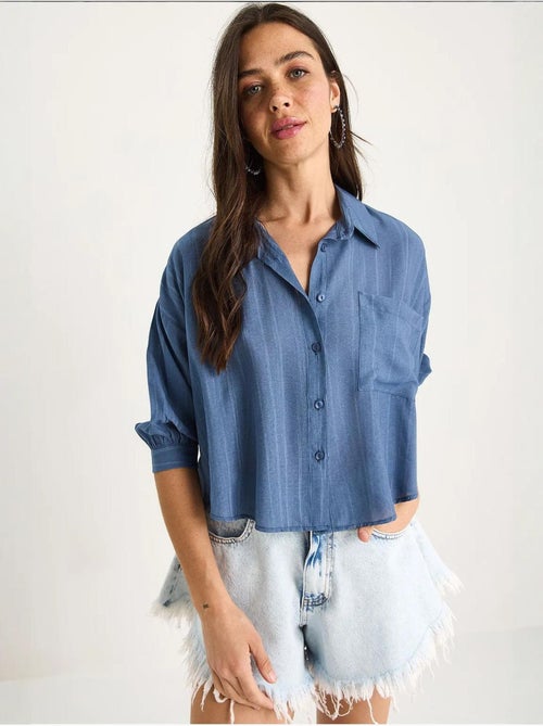 Chemise rayée à manches courtes et poche unique lucci - Kiabi Chemise rayée à manches courtes et poche unique lucci - Kiabi