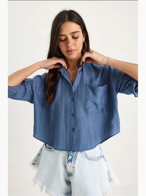 Chemise rayée à manches courtes et poche unique lucci - Kiabi Chemise rayée à manches courtes et poche unique lucci - Kiabi