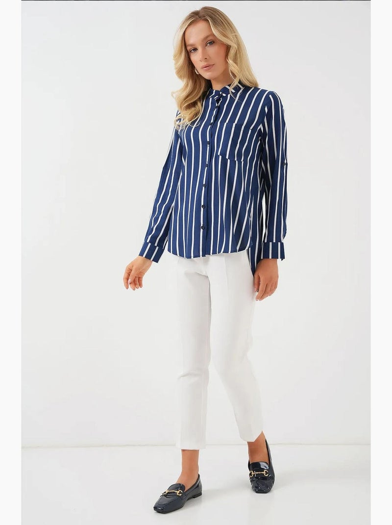 Chemise rayée à manches longues bdart Bleu marine - Kiabi