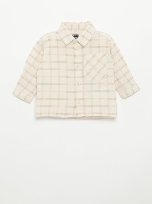 Chemise rayée à manches longues - Kiabi