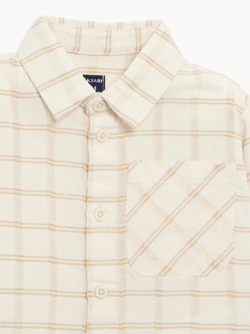 Chemise rayée à manches longues - Kiabi