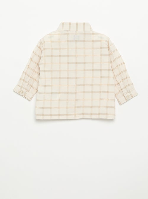 Chemise rayée à manches longues - Kiabi