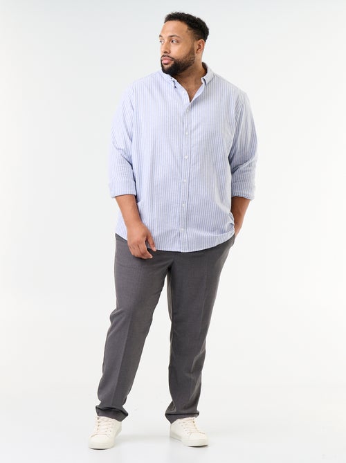 Chemise rayée à manches longues - Kiabi