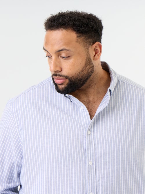 Chemise rayée à manches longues - Kiabi