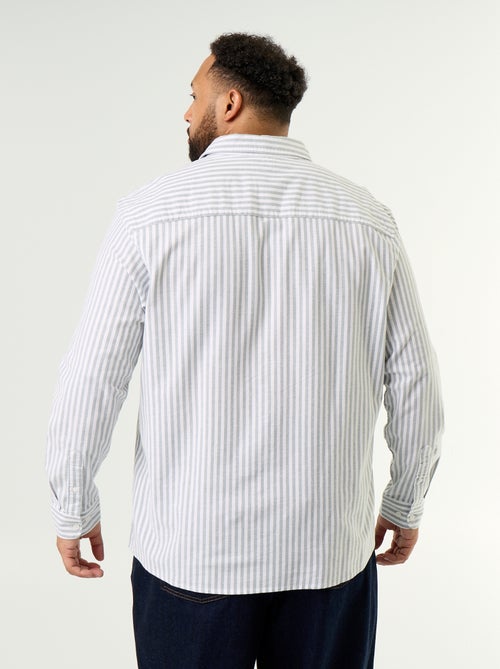 Chemise rayée à manches longues - Kiabi