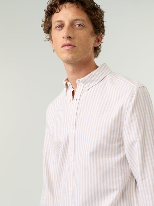 Chemise rayée avec col boutonné - Kiabi