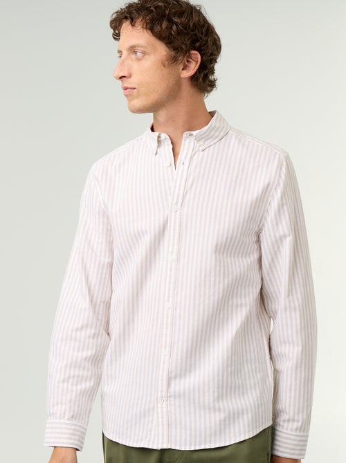Chemise rayée avec col boutonné - Kiabi