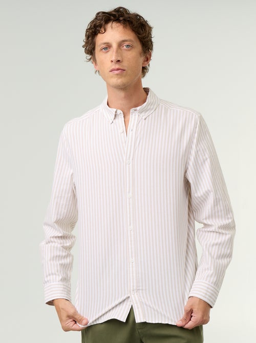 Chemise rayée avec col boutonné - Kiabi