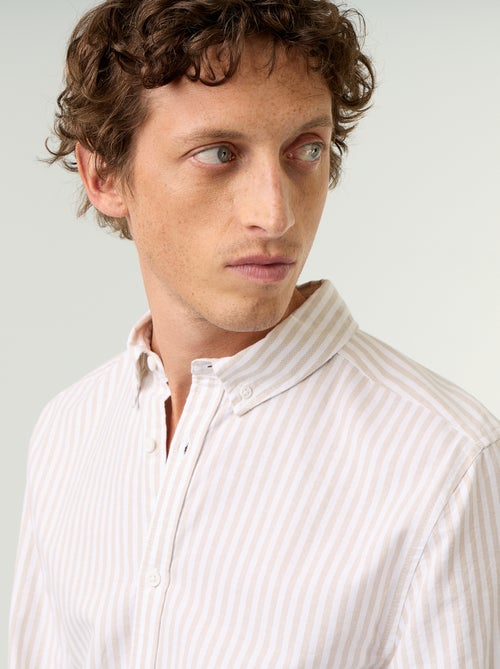 Chemise rayée avec col boutonné - Kiabi