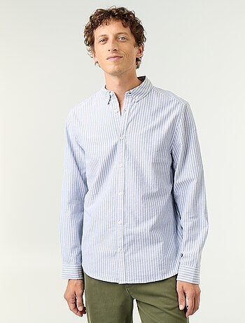 Chemise rayée avec col boutonné
