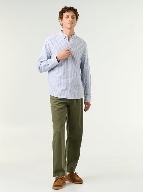 Chemise rayée avec col boutonné - Kiabi