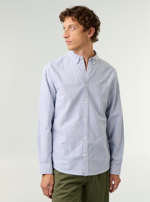 Chemise rayée avec col boutonné - Kiabi