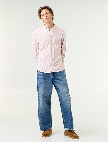 Chemise rayée avec col boutonné