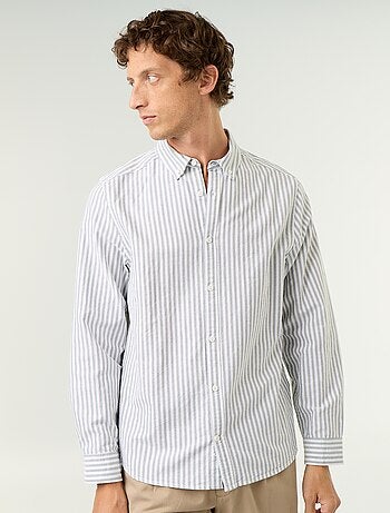 Chemise rayée avec col boutonné