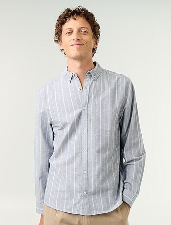 Chemise rayée avec col boutonné