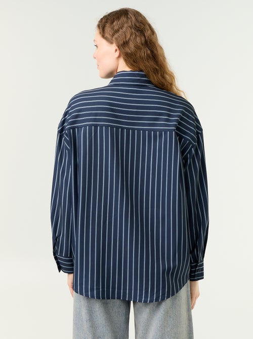 Chemise rayée avec poche poitrine + cravate assortie - 2 pièces - Kiabi