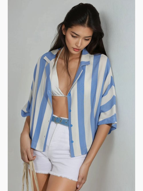 Chemise rayée boutonnée coupe décontractée busem - Kiabi Chemise rayée boutonnée coupe décontractée busem - Kiabi
