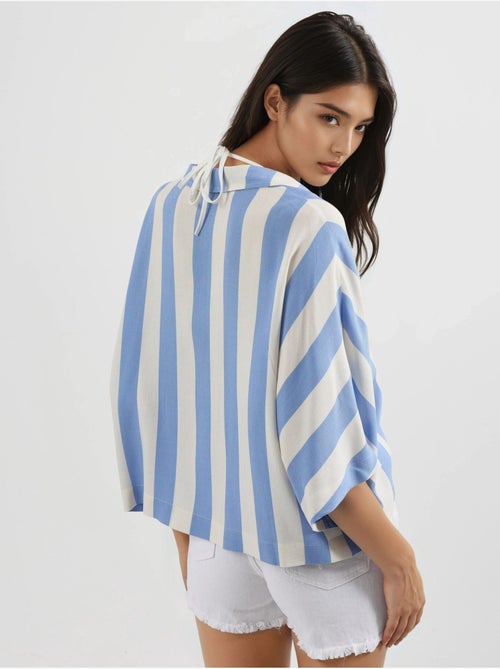 Chemise rayée boutonnée coupe décontractée busem - Kiabi Chemise rayée boutonnée coupe décontractée busem - Kiabi
