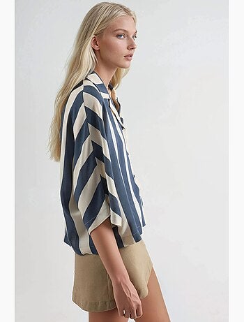 Chemise rayée boutonnée coupe décontractée busem