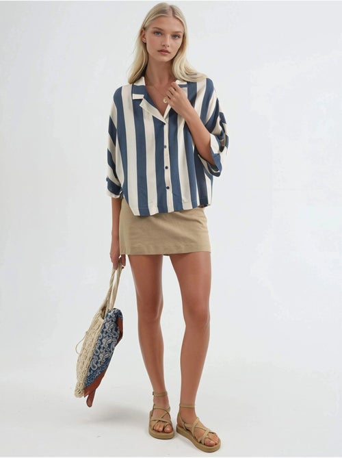 Chemise rayée boutonnée coupe décontractée busem - Kiabi Chemise rayée boutonnée coupe décontractée busem - Kiabi