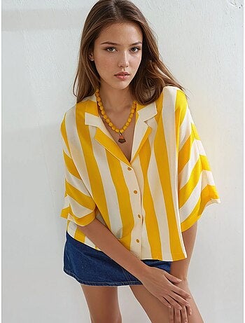 Chemise rayée boutonnée coupe décontractée busem