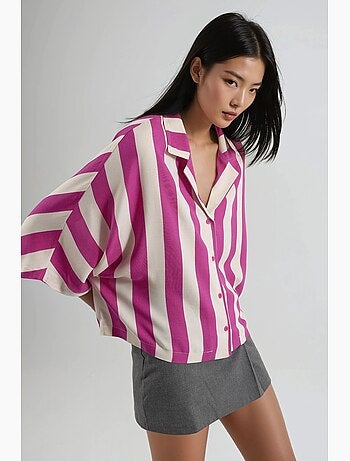 Chemise rayée boutonnée coupe décontractée busem