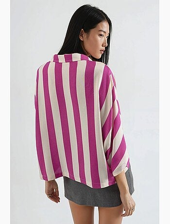 Chemise rayée boutonnée coupe décontractée busem