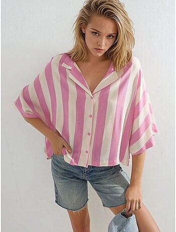 Chemise rayée boutonnée coupe décontractée busem