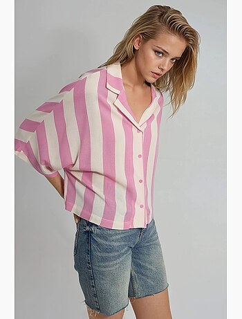 Chemise rayée boutonnée coupe décontractée busem