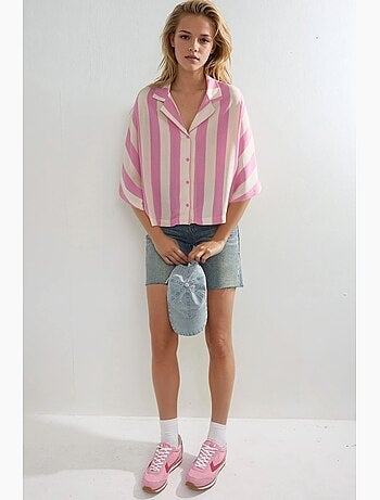 Chemise rayée boutonnée coupe décontractée busem