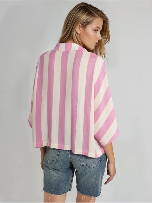 Chemise rayée boutonnée coupe décontractée busem - Kiabi