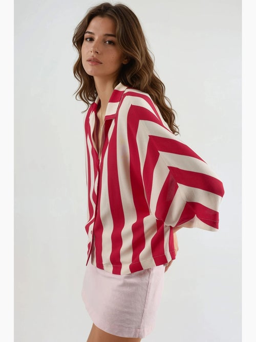 Chemise rayée boutonnée coupe décontractée busem - Kiabi