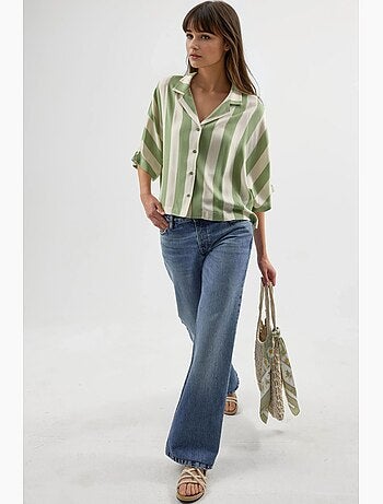 Chemise rayée boutonnée coupe décontractée busem