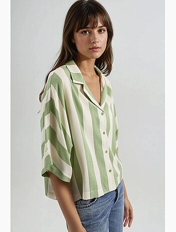 Chemise rayée boutonnée coupe décontractée busem