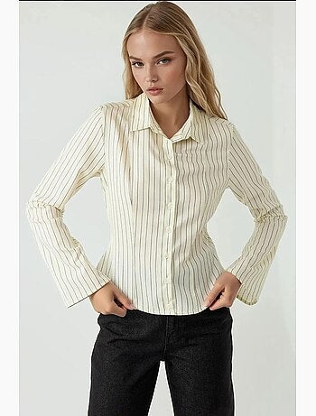 Chemise rayée coupe slim avec col chemise hiccup
