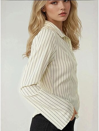 Chemise rayée coupe slim avec col chemise hiccup
