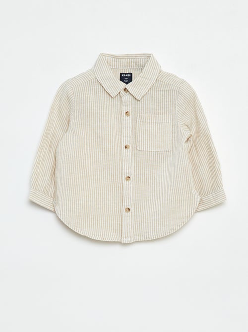 Chemise rayée en chambray - Kiabi