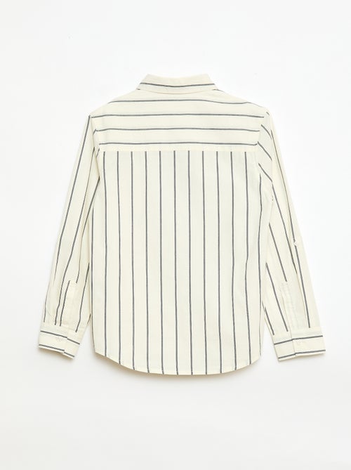 Chemise rayée en coton avec poche poitrine - Kiabi