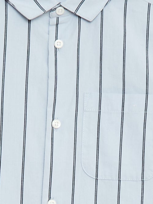 Chemise rayée en coton avec poche poitrine - Kiabi